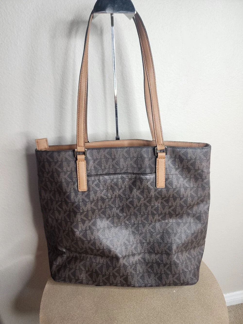 Michael Kors Brown Signature Logo Morgan Tote with COA